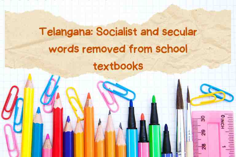 Telangana Socialist and secular words removed from school textbooks 2